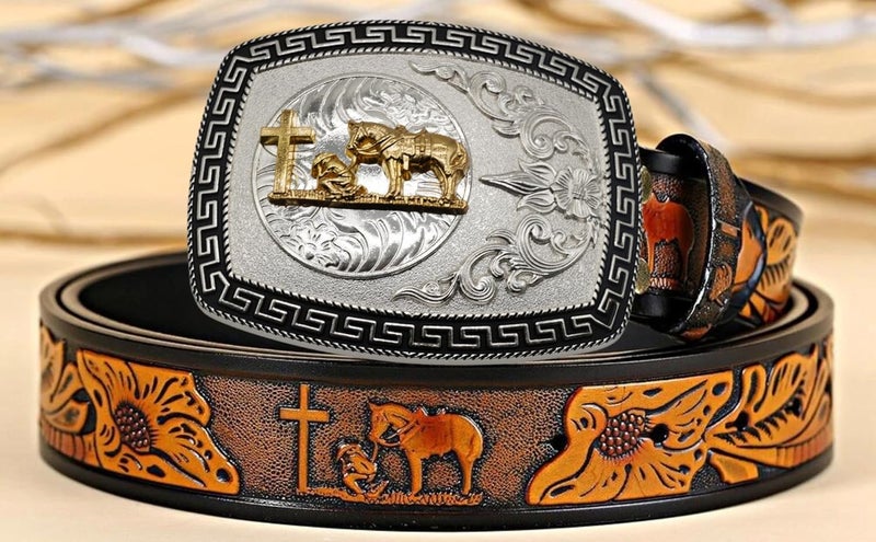 WMG Western Belt Buckles for men women - Praying Rodeo Cowboy Belt Buckle for Men Women - Fits Up to 2 Inch Belts - Image 5
